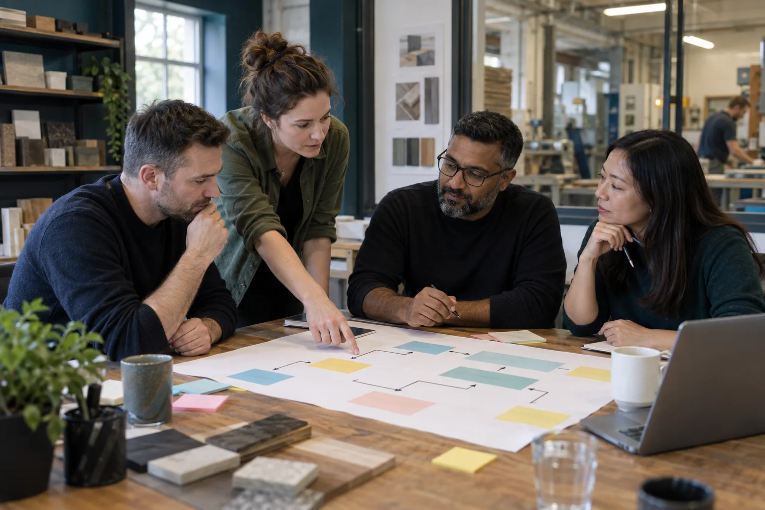 A team working together to map a process